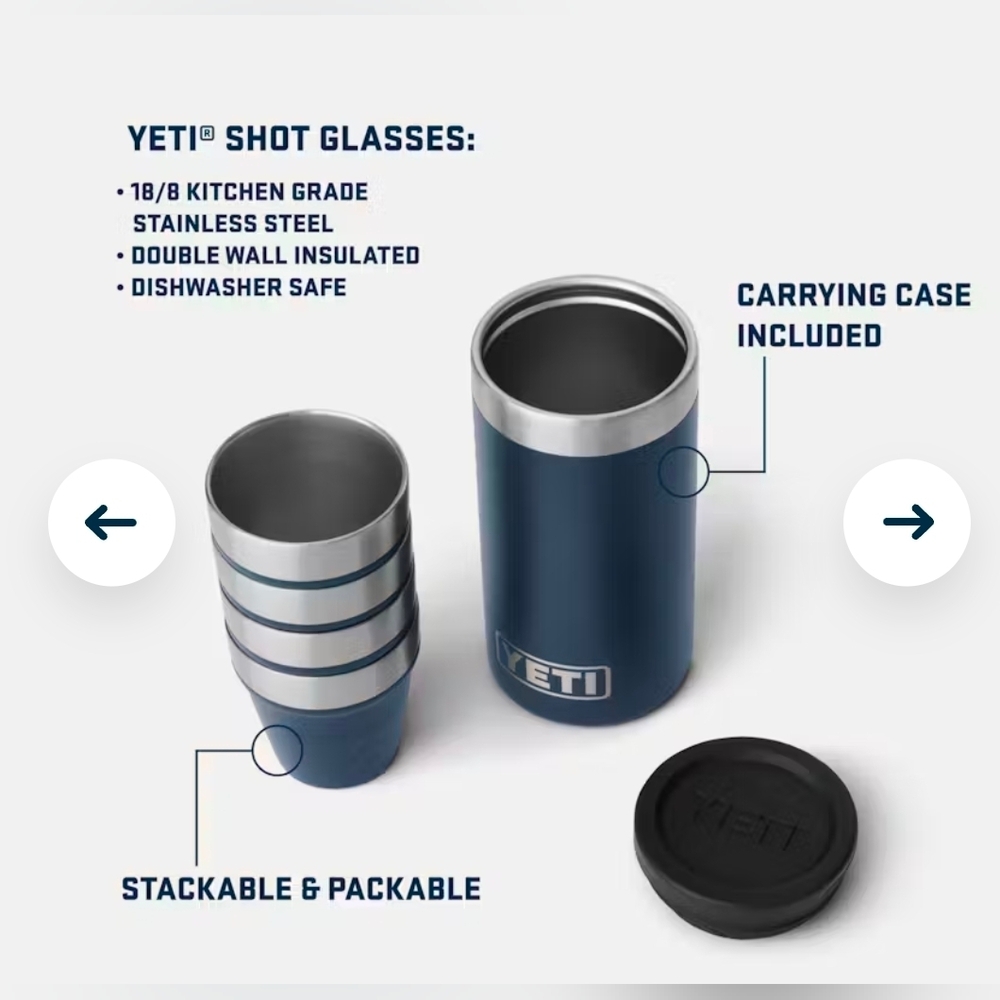 Yeti Shot Glasses Set In Rescue Red NEW - Picture 5 of 6